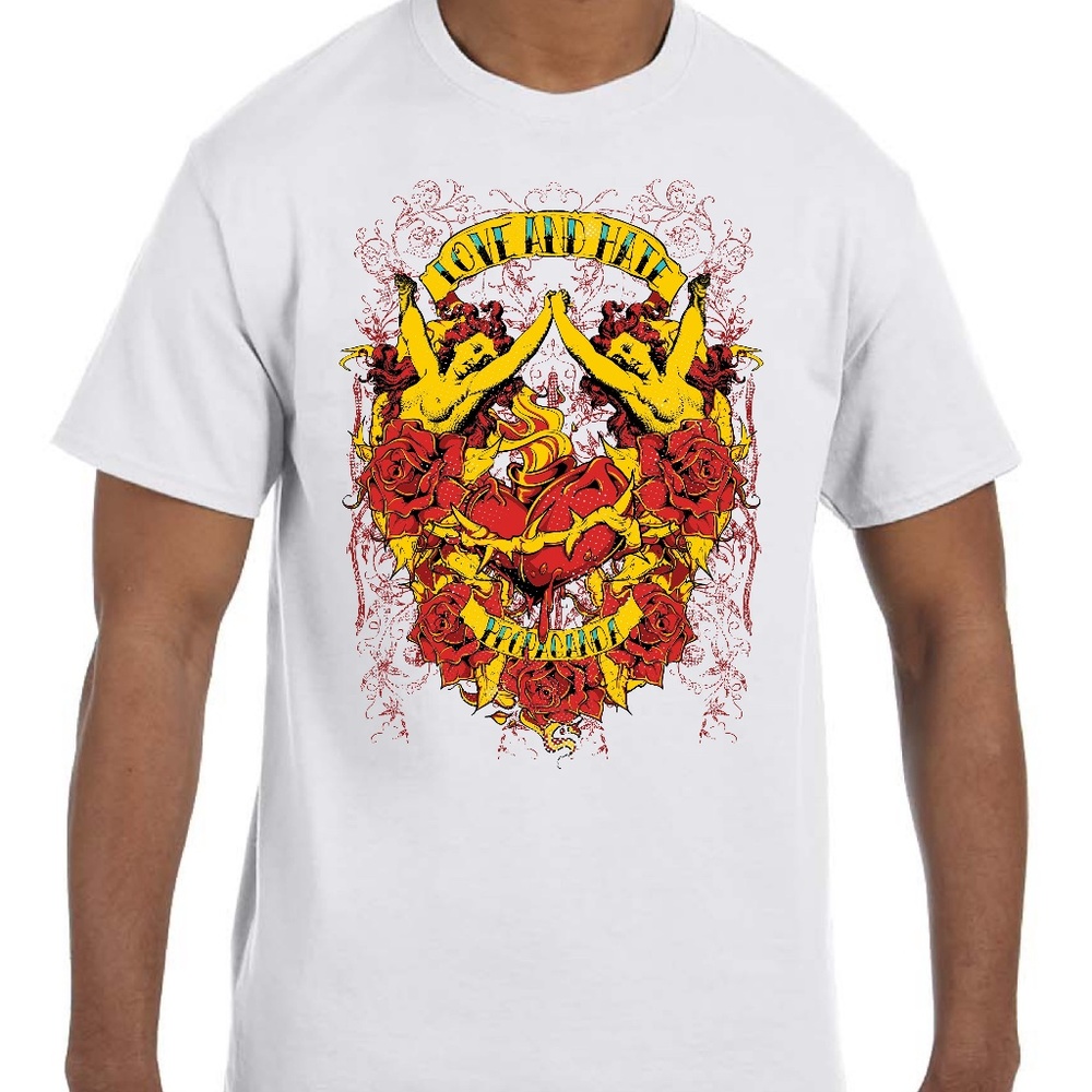 Love and Hate Men's Printed T-Shirts